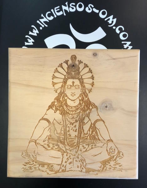 Retablo Shiva madera pino 20 cm